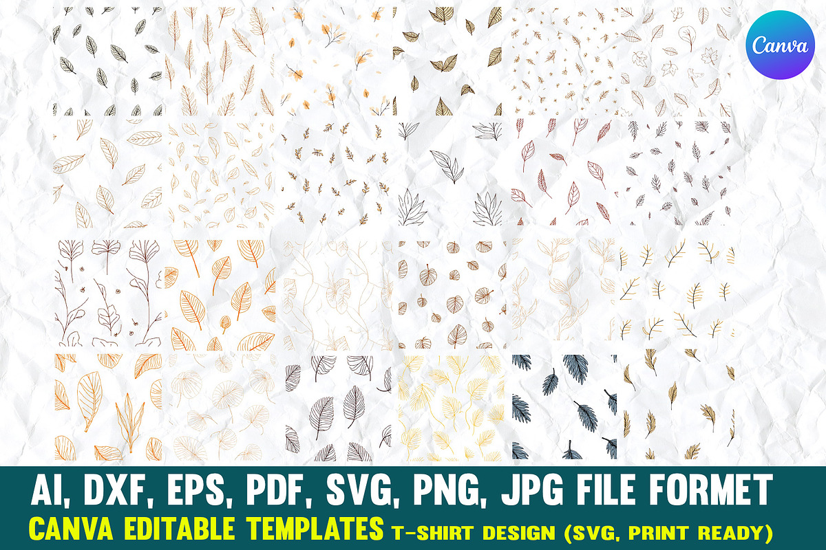 Leaves Pattern Embroidery Design SVG, a Pattern Graphic by VectorArtPrintableDesign (Photo 3 of 3)