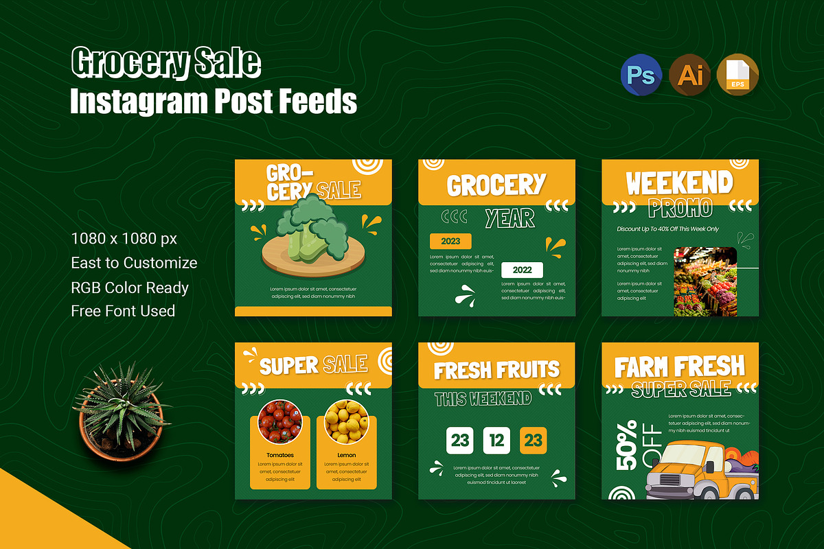 Grocery Sale Instagram Post, a Social Media Template by Esensifiksi.studio