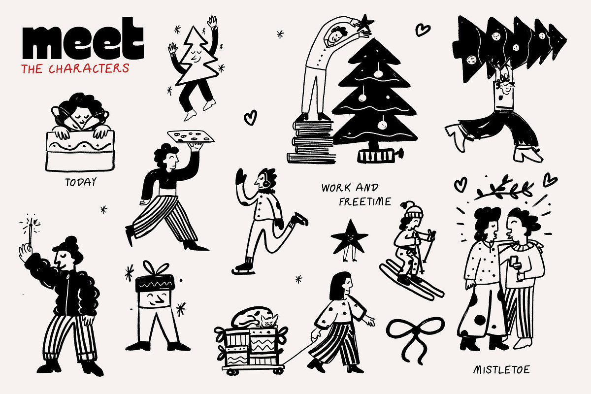 Christmas Vector Illustrations, an Illustration by dicreate (Photo 2 of 12)