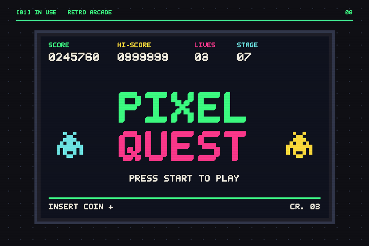VOXEL - Pixel Display Typeface, a Sans Serif Font by Lettra Studio (Photo 5 of 18)