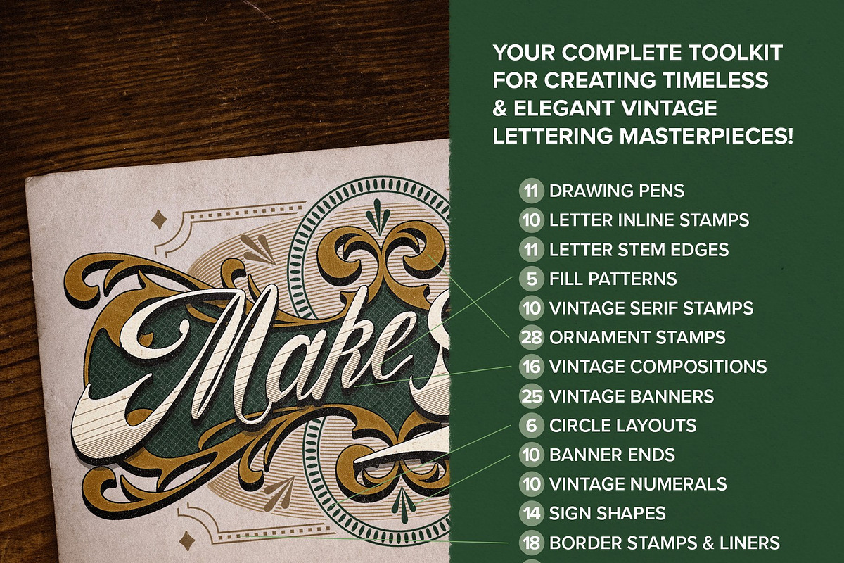 Vintage Lettering Brush Toolbox, a Brush Add-On by Nico-Ng (Photo 3 of 21)