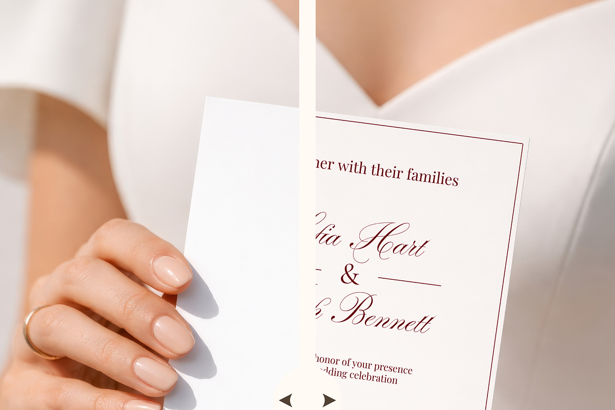Wedding Invitation Mockup in Hands, an Advertising Mockup by Serenefeeling (Photo 5 of 7)