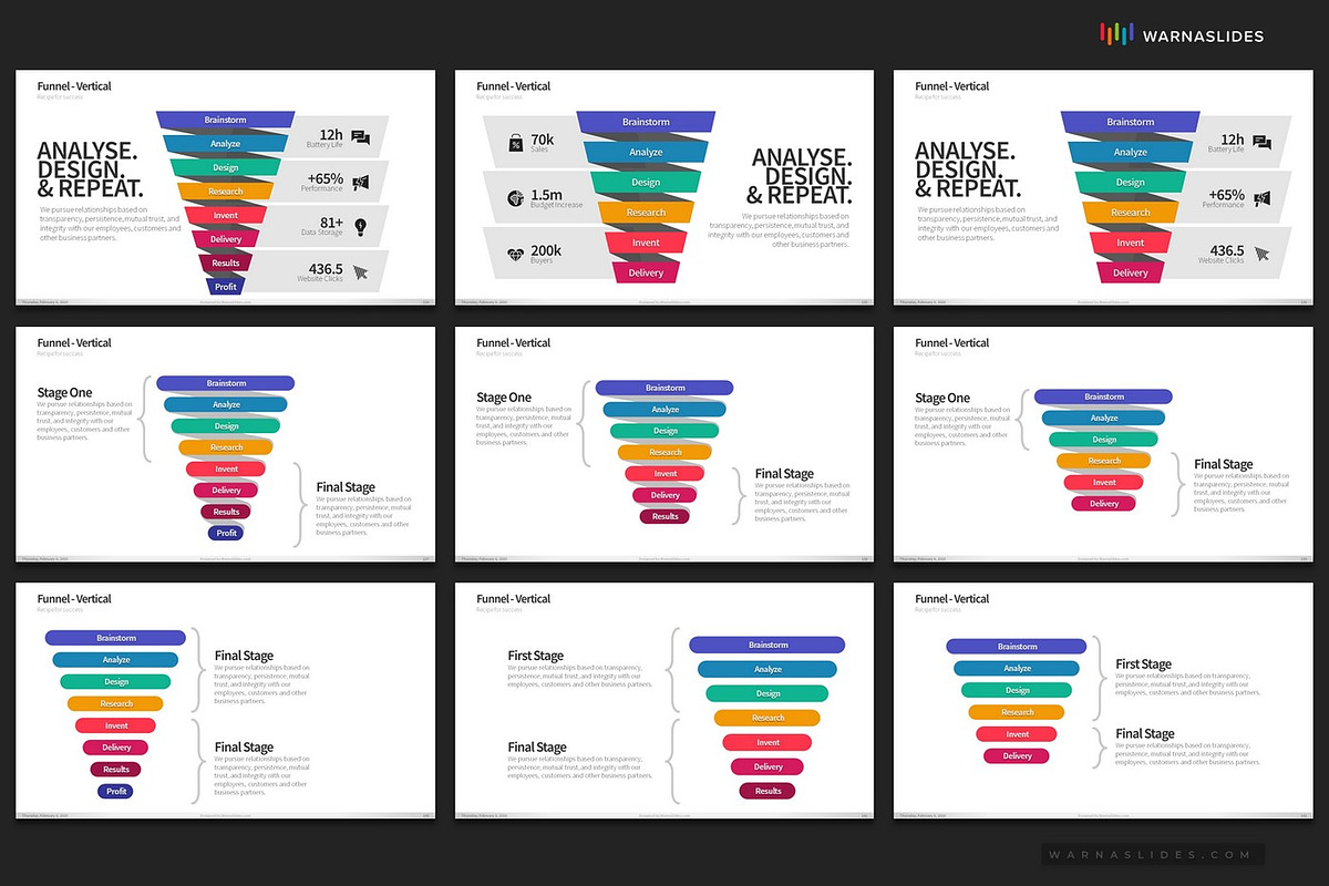 Funnel Diagram PowerPoint Templates, a Presentation Template by Warna Works (Photo 22 of 26)