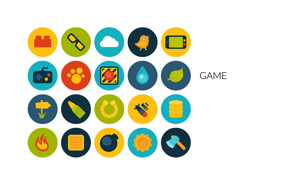 Flat Icons Set Game