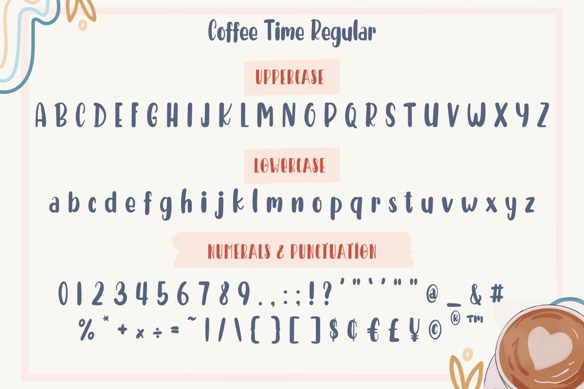 Coffee Time, a Handwritten Font by AnningArts (Photo 3 of 10)