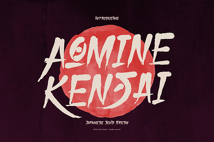 Aomine Kensai | Japanese Solid Brush, a Handwritten Font by Denustudios