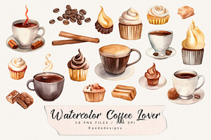 Watercolor Coffee Lover