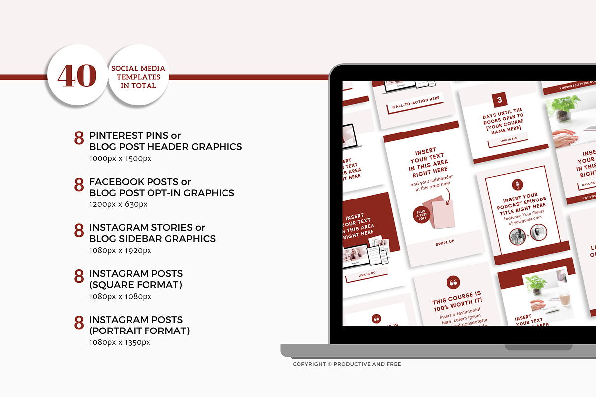 Course Creator Bundle 150+ Templates, a Magazine Template by ProductiveandFree (Photo 26 of 36)