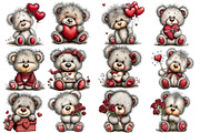 Valentine Teddy Bear clipart, an Illustration by Designworld (Thumbnail 2 of 4)