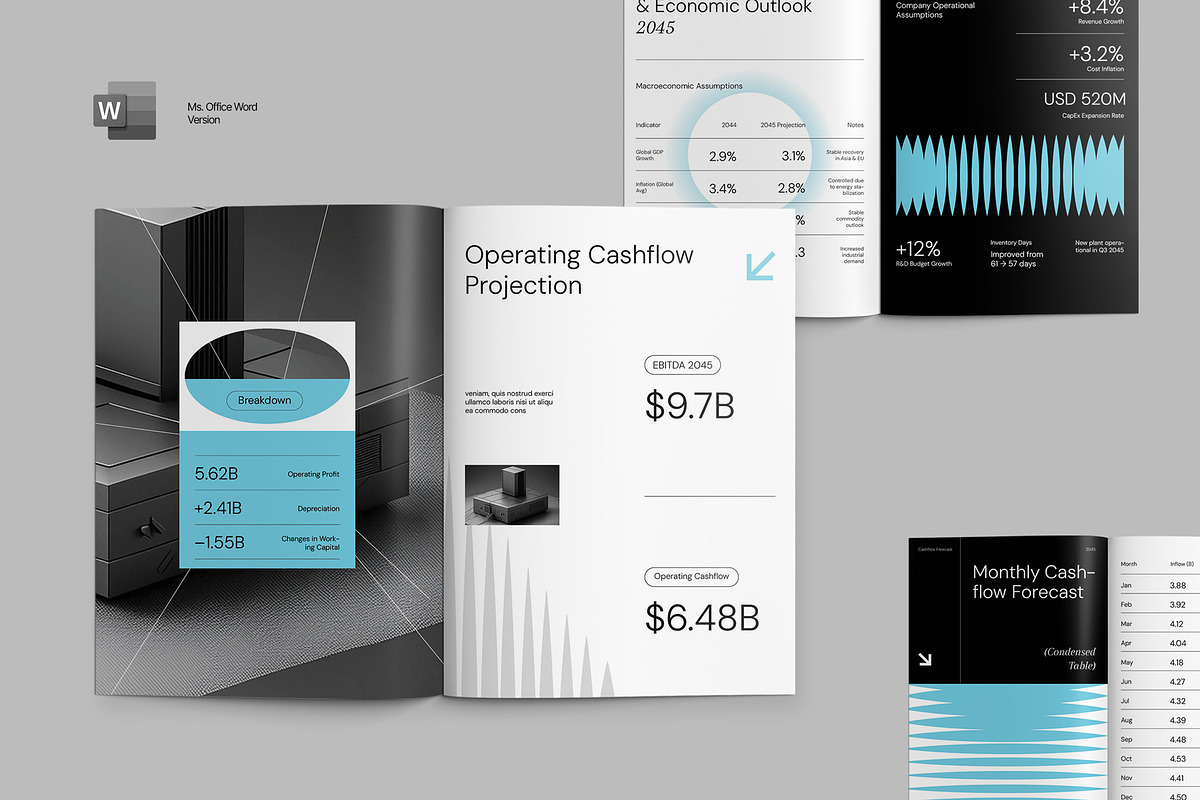 Modern Geometric Cashflow Forecast, a Brochure Template by fakhroo (Photo 12 of 13)