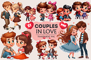 Cute cartoon couples in love., a Person Illustration by KENO Mascots (Thumbnail 1 of 8)