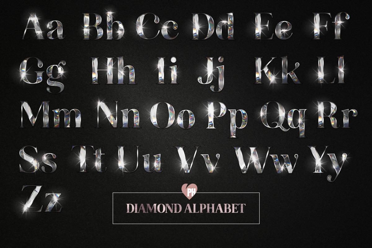 Diamond Alphabet Clip Art, a Templates & Theme by Photohacklovers (Photo 6 of 6)
