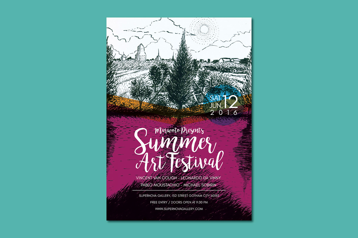 Hand Drawn Summer Village Flyer, a Flyer Template by ashenterprise (Photo 1 of 2)