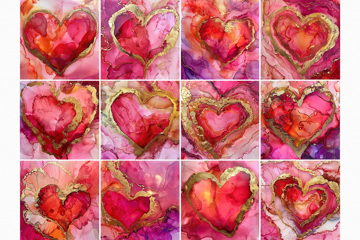 Vibrant Ink Hearts, a Decorative Illustration by rileyBgraphics (Photo 2 of 6)
