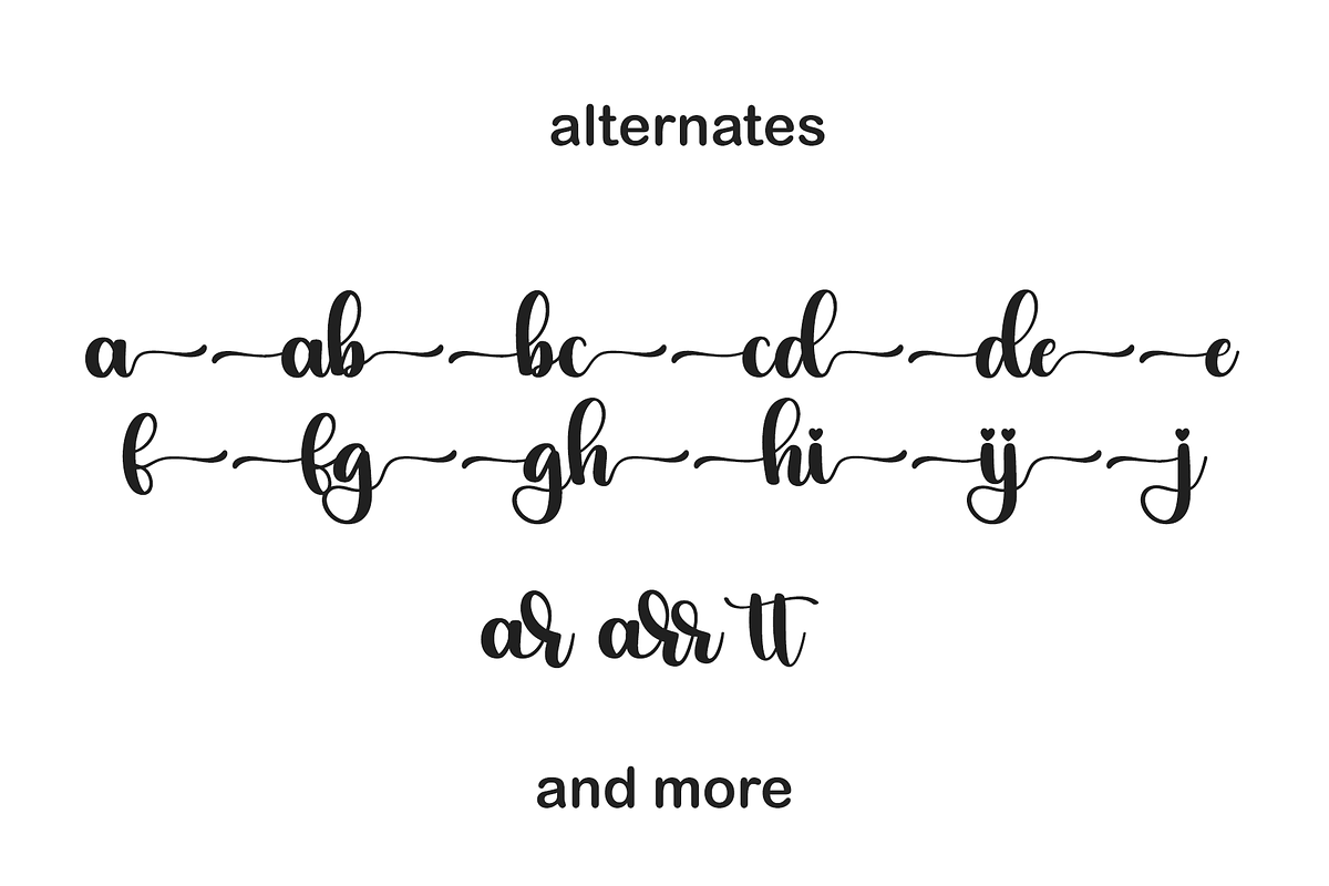 marryou a script with elegant swash, a Script Font by BearyType Studio (Photo 5 of 8)