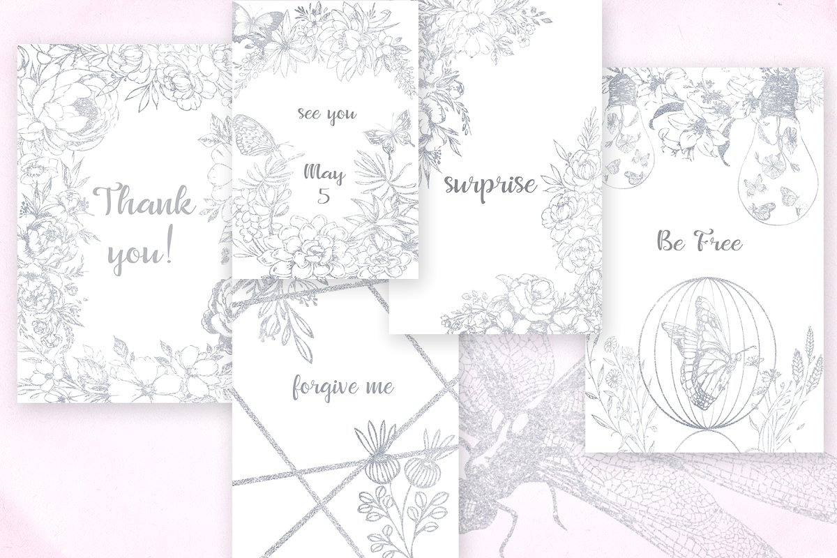 Card templates, floral illustrations, a Card Template by AnastasiyaOleynik (Photo 5 of 10)