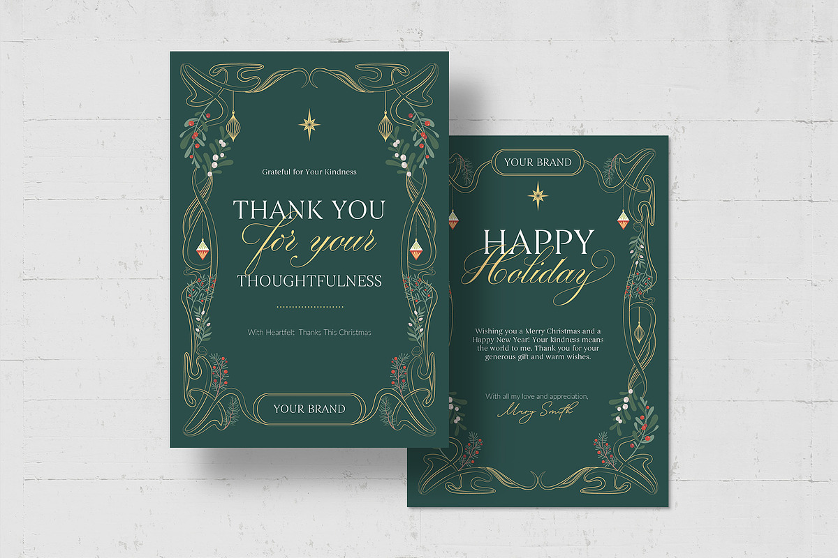 Christmas Thank You Card Template, a Card Template by BrandPacks (Photo 3 of 5)