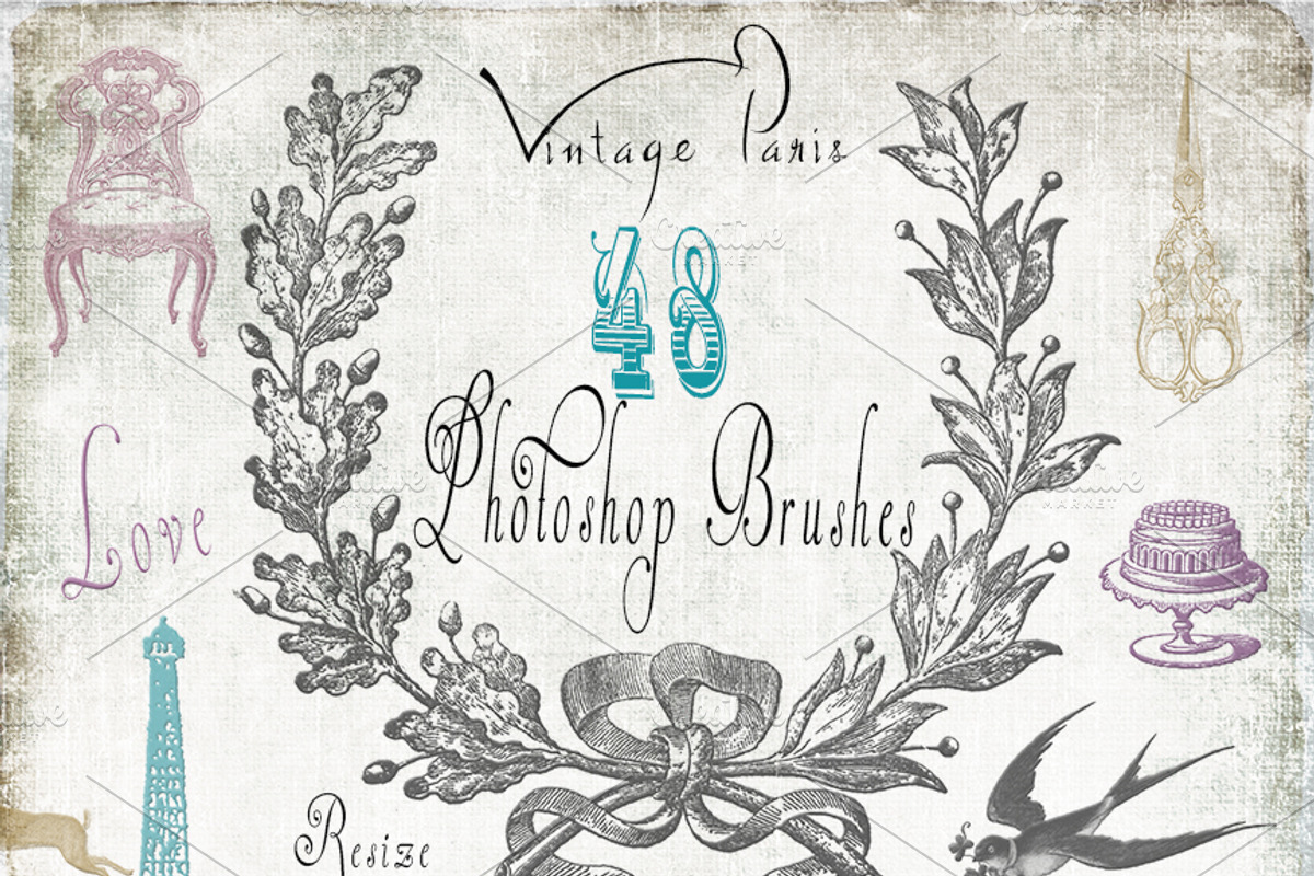 Vintage Paris- French Brush Set, a Brush Add-On by Le Paper Cafe (Photo 5 of 5)