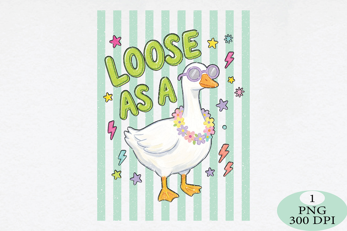 Striped Funny Goose PNG, an Animal Illustration by Daily.Designs (Photo 1 of 6)