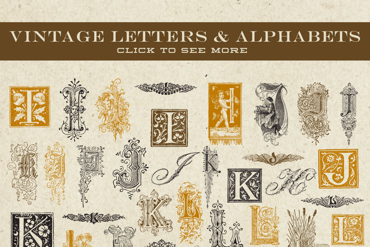 Vintage Vector Letters & Monograms, an Object Graphic by Eclectic Anthology (Photo 2 of 3)