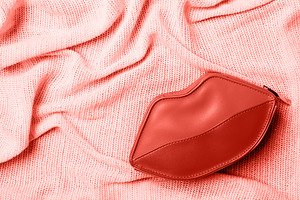 Retro wave. Lip-shaped cosmetics in