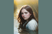 Serene Lake Maiden Portraits, a Person Illustration by StockVerse Creative (Thumbnail 3 of 4)