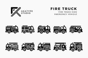 Fire Truck Icon Vector, an Icon by Akatype Studio