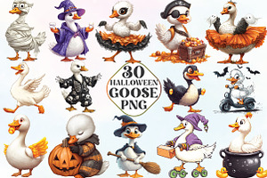 Funny Halloween Silly Goose Clipart, an Illustration by CraftArtStudio