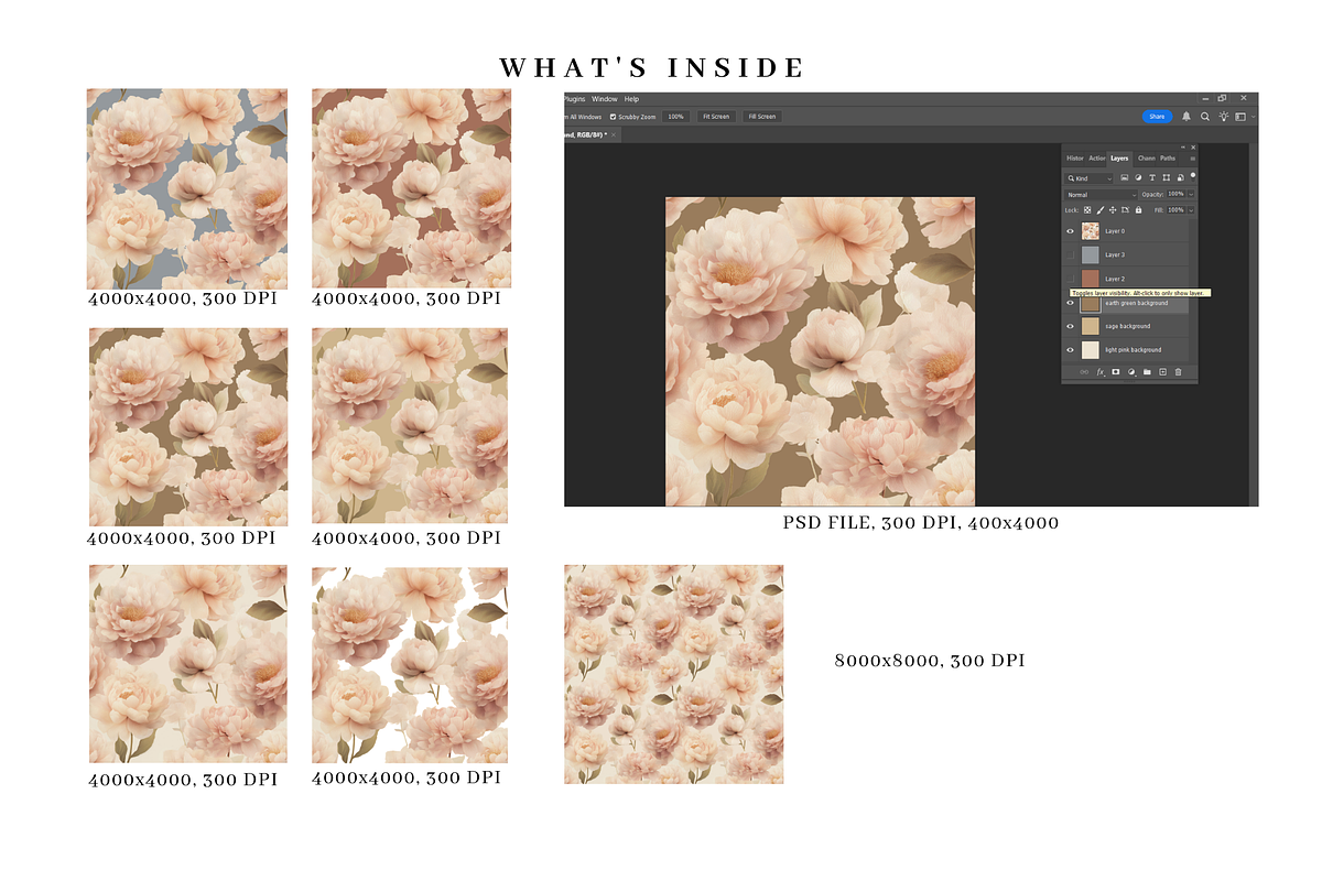 Flower Bliss Seamless Pattern, a Pattern Graphic by LUSH Studio (Photo 6 of 6)