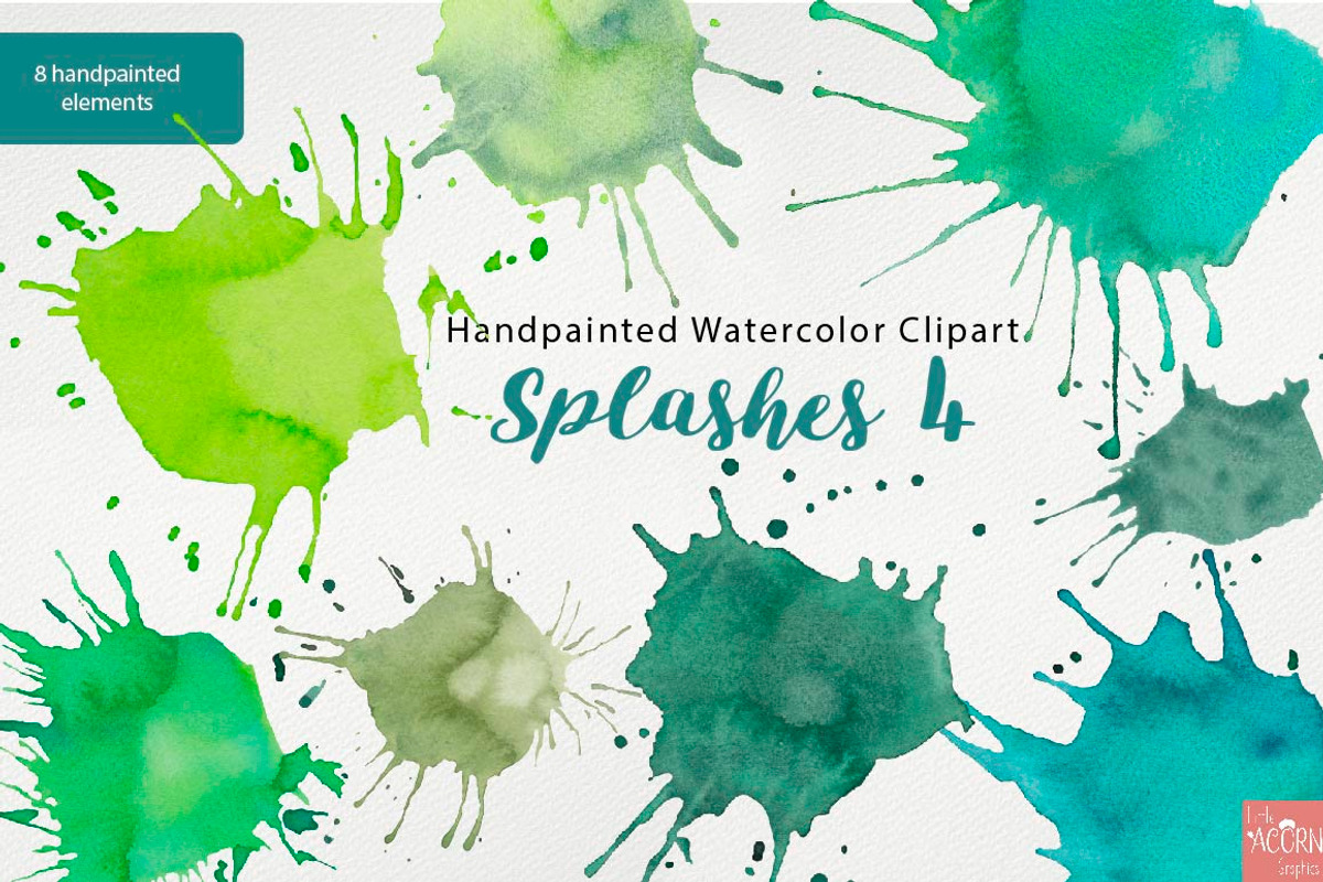 Watercolor Clipart Splashes Bundle, an Illustration by LittleAcornGraphics (Photo 7 of 12)