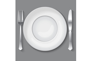 illustration of empty white plate., a Food Illustration by piter.goskov