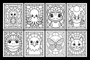 Stained Glass Animals Coloring Book, an Animal Illustration by Design Station (Thumbnail 2 of 3)
