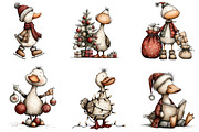 Funny Goose Christmas Clipart, an Illustration by CreationArt (Thumbnail 4 of 5)