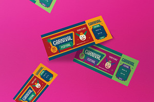 Red Flat Design Carnival Ticket