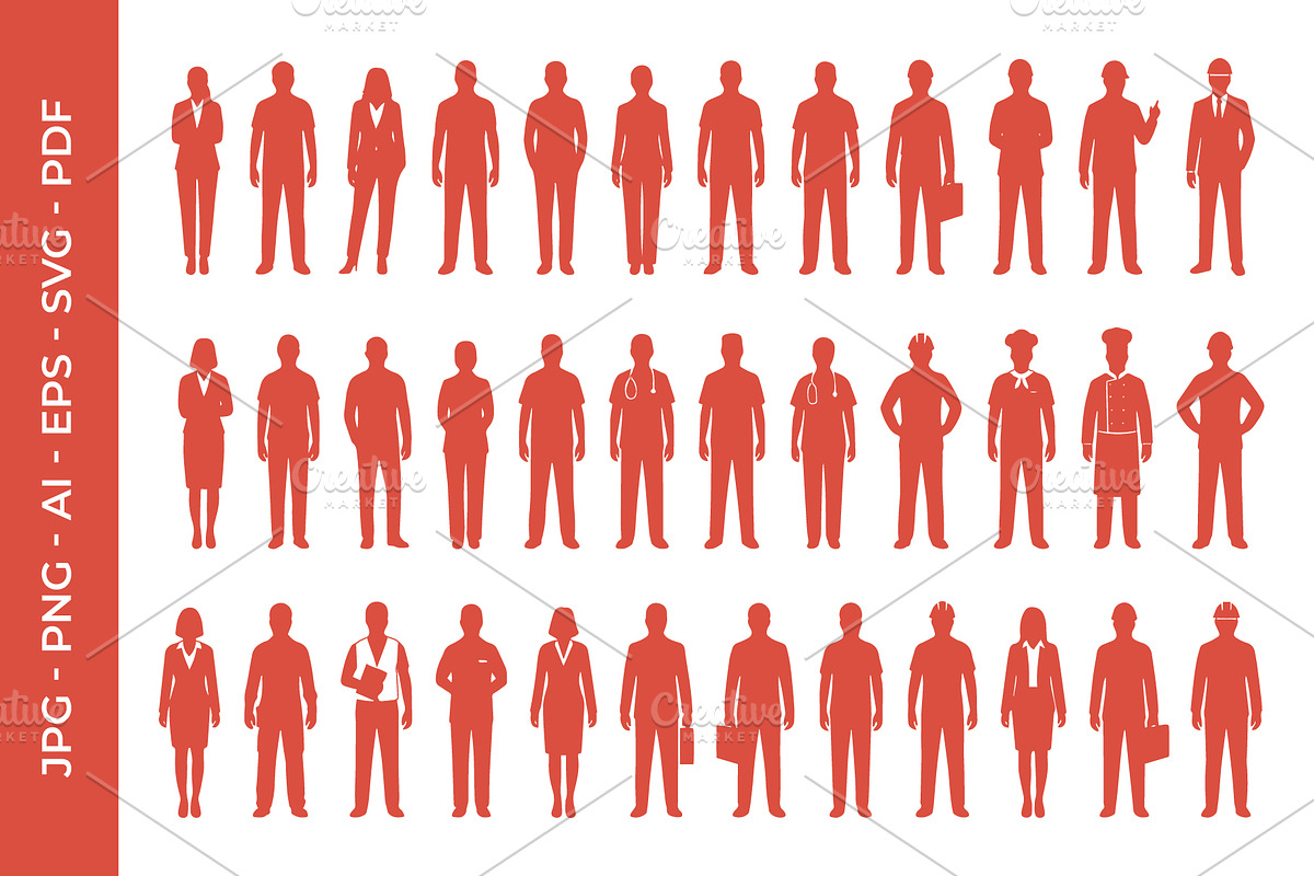 People Silhouettes Vector Collection, a Person Illustration by nandinigraphics (Photo 3 of 5)