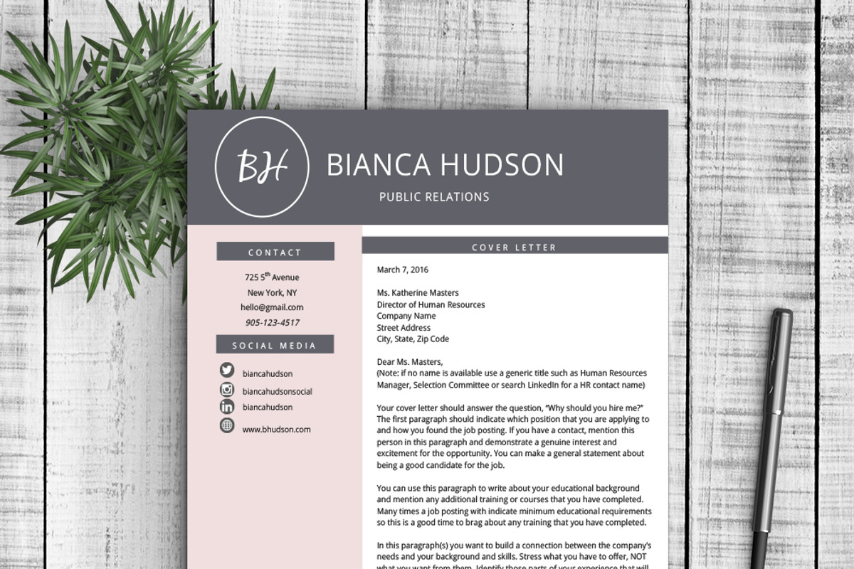 Resume Template Bianca, a Resume Template by Resume Template Shoppe (Photo 3 of 4)