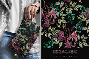 Spring purple irises pattern