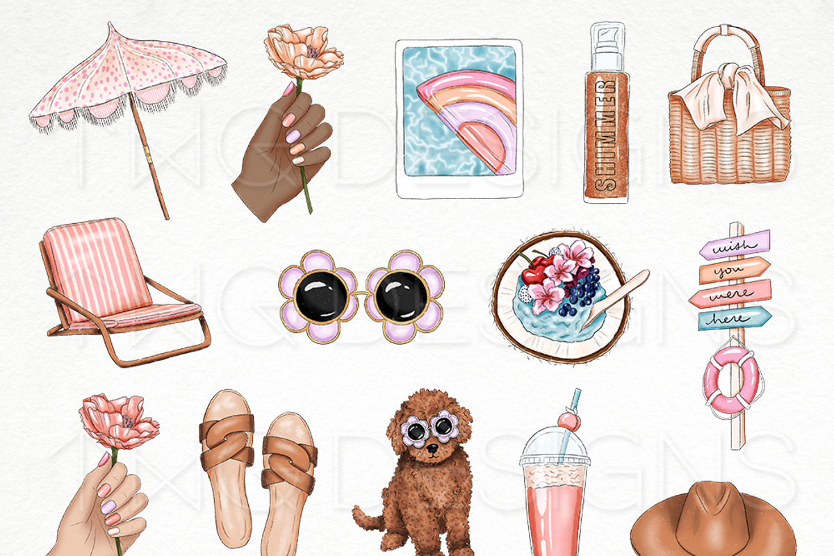 Summer Pool Fashion Clip Art Bundle, an Illustration by TWG Designs (Photo 4 of 5)