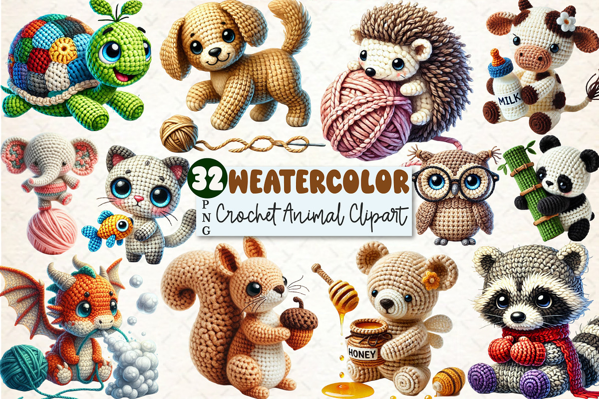 Crochet Animal Sublimation, a Seasonal Illustration by Rose Art (Photo 1 of 4)