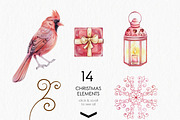 Watercolor Romantic Christmas, a Seasonal Illustration by katmonne (Thumbnail 3 of 16)