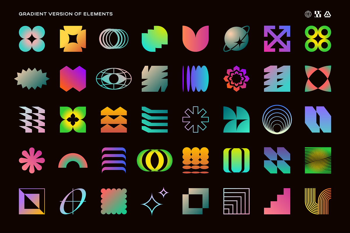 275 Modern Geometric Vector Elements, an Object Graphic by Vecster (Photo 14 of 19)