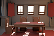 Medieval Meeting Room 3D Scene, a Scene 3D Model by Dudukbersama (Thumbnail 1 of 2)