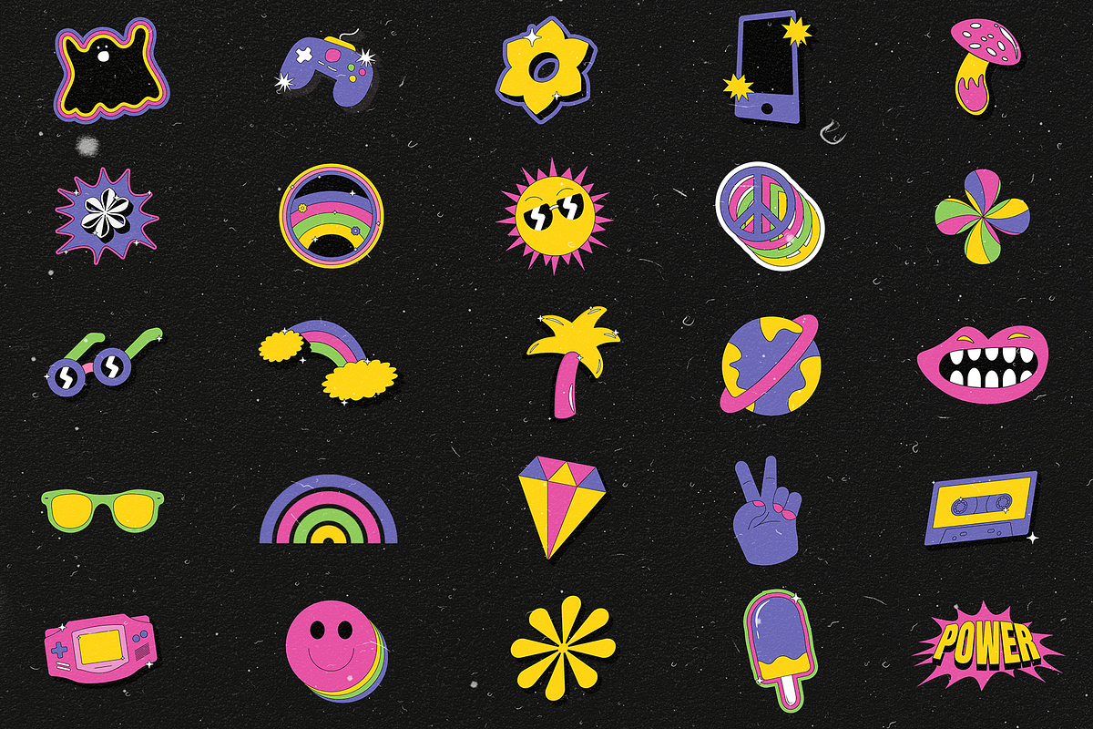 Vol.2 Retro Sticker Pack, a Product Mockup by Shinra Labs (Photo 5 of 8)
