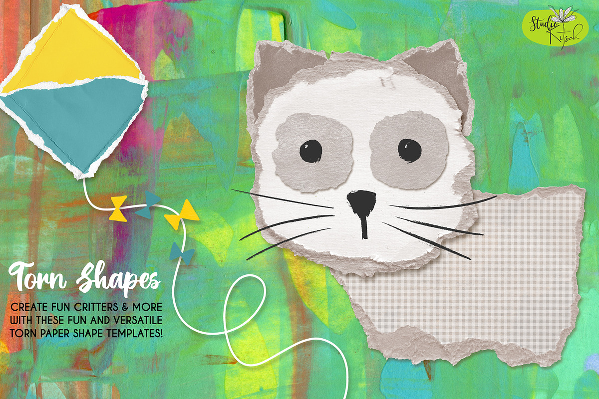 Torn Paper Templates PSD PNG ABR, an Object Graphic by Studio Kitsch (Photo 3 of 7)