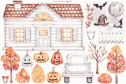 Watercolor Clipart Autumn Spirit, a Seasonal Illustration by SirenaArt (Thumbnail 3 of 8)