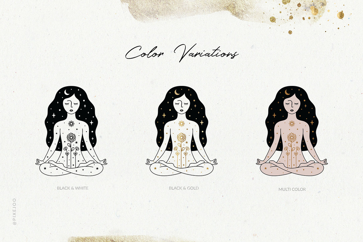 Celestial Woman Collection EPS JPG, an Illustration by Pixejoo (Photo 12 of 13)