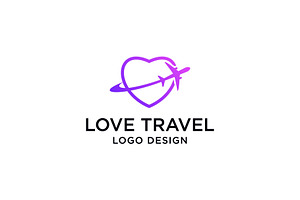 Heart and Plane Logo Design, a Templates & Theme by FransiskaDesign