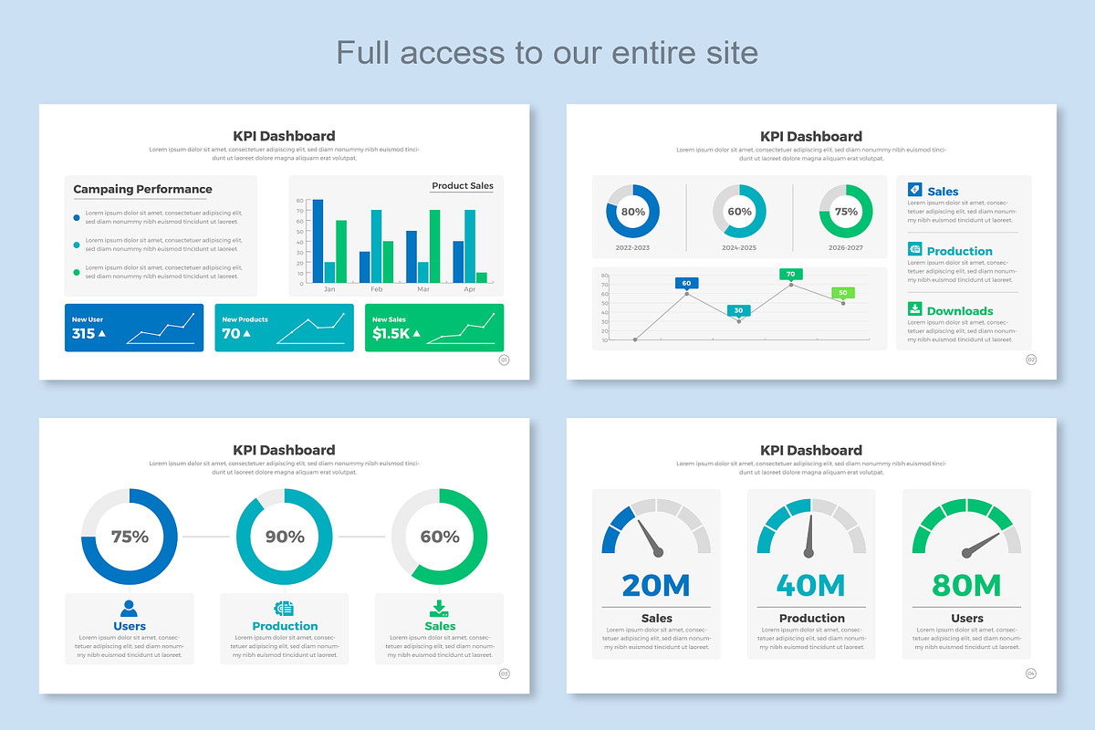 KPI Infographic Google Slide, a Templates & Theme by Mighty-Slide (Photo 2 of 7)