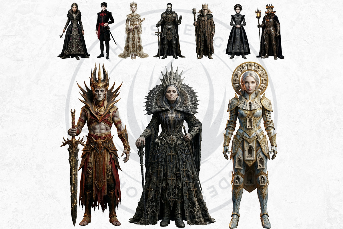 Dark Fantasy Rulers Gothic Clipart 1, a Person Illustration by ThatsDesignArt (Photo 7 of 11)