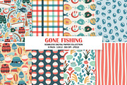 Gone Fishing Seamless Pattern Set, a Pattern Graphic by Alanna Messina Design Co (Thumbnail 1 of 9)